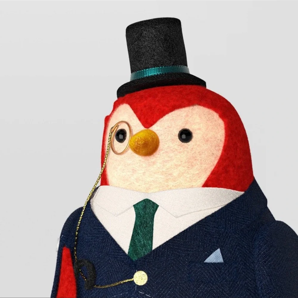 Elegant Red Bird Plush‎ Toy with Black Hat